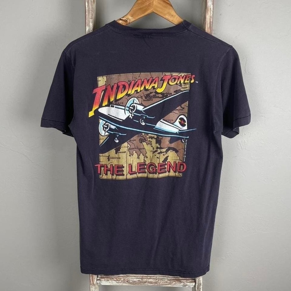 Vintage 99' Indiana Jones Disney Movie Promo T Shirt Med